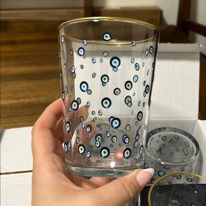 RAKLE Silver and Blue Luck Glass Set 17.24oz 4 pcs